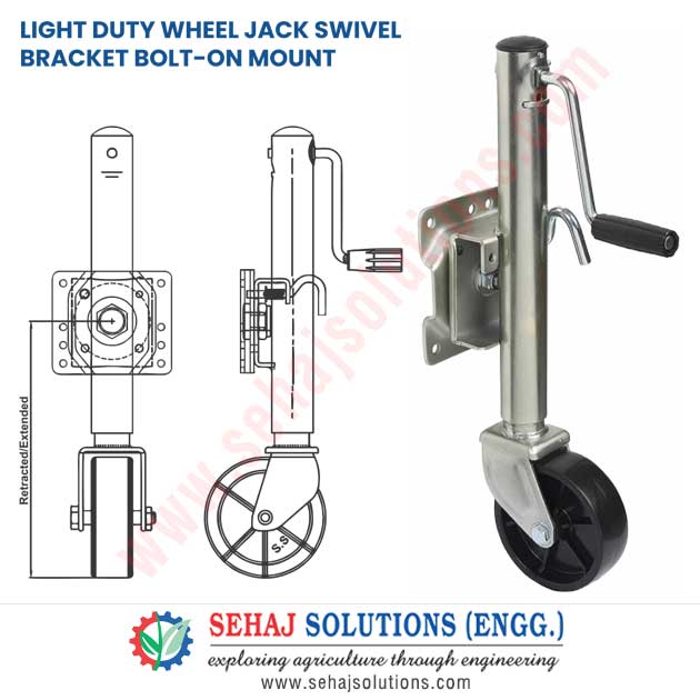 Light Duty Wheel Jack Swivel Bracket Bolt-On Mount