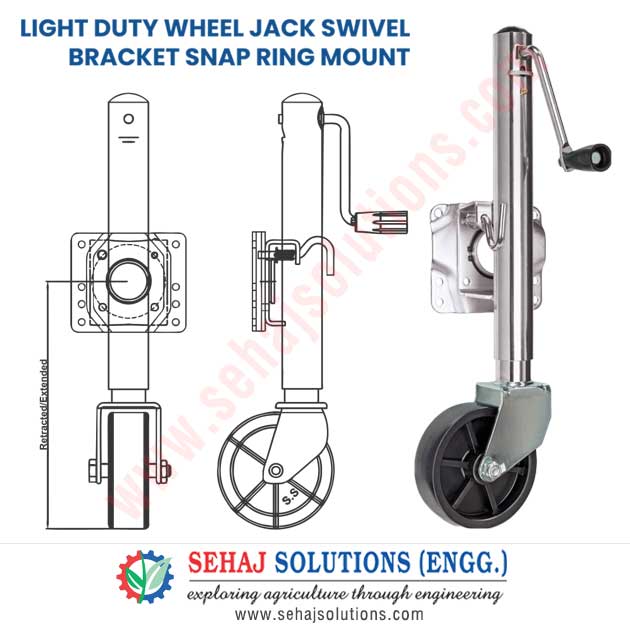 Light Duty Wheel Jack Swivel Bracket Snap Ring Mount