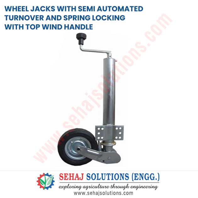 Wheel Jacks with Semi Automated Turnover and Spring Locking with Top Wind Handle