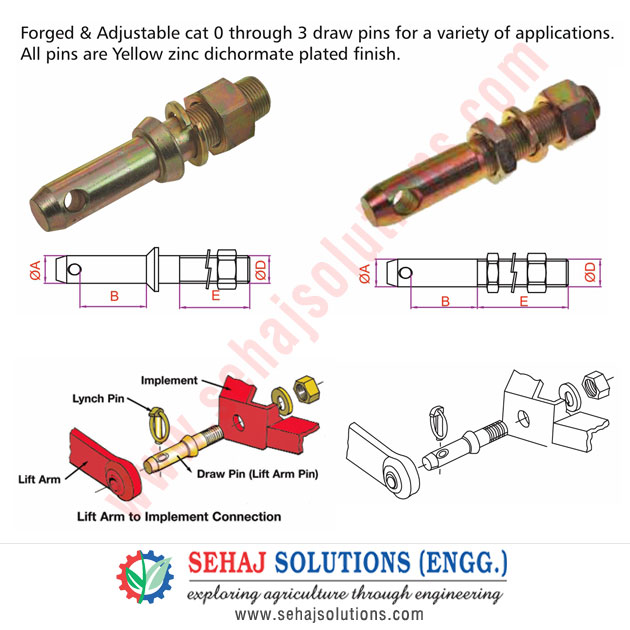 Lift Arm Pins (Draw Pins)