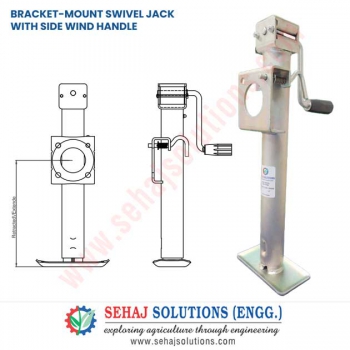 Bracket-Mount Swivel Jack with Side Wind Handle