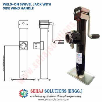 Weld-On Swivel Jack with Side Wind Handle