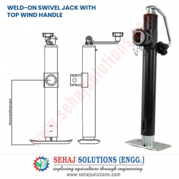 Weld-On Swivel Jack with Top Wind Handle