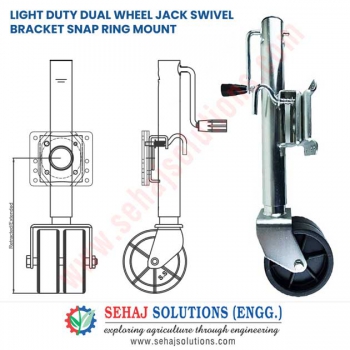 Light Duty Dual Wheel Jack Swivel Bracket Snap Ring Mount