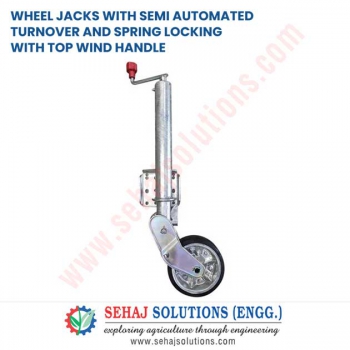 Wheel Jacks with Semi Automated Turnover and Spring Locking with Top Wind Handle